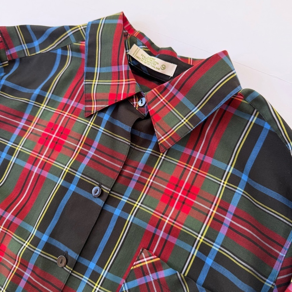 Woman’s Orvis Long Sleeve Plaid Shirt Size 14 - Picture 2 of 8